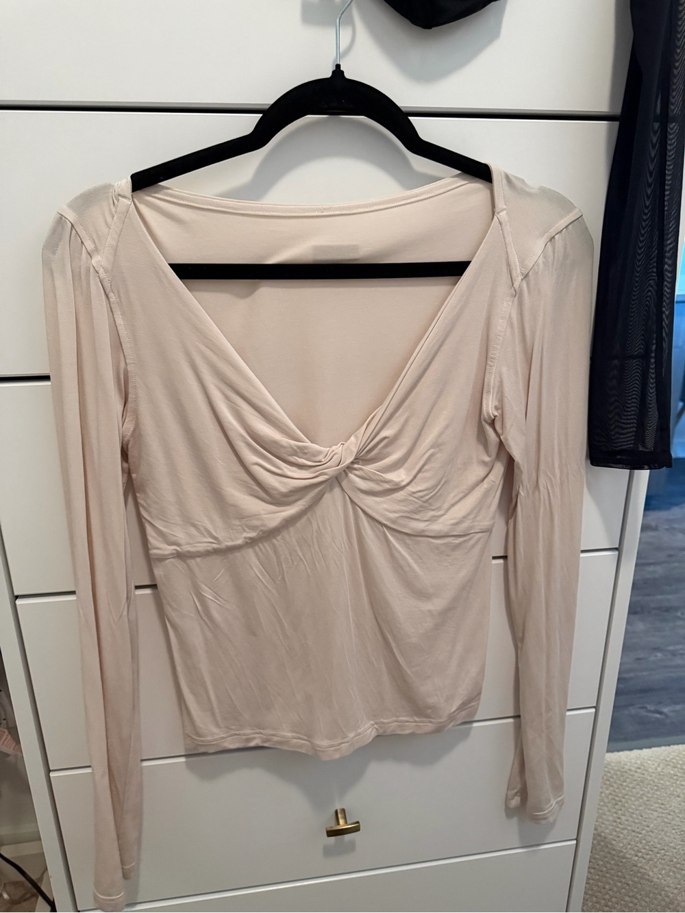 lululemon athletica Long-Sleeve Twist-Front Top in Light Cream